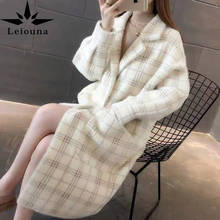 Leiouna Loose Large Size Long 2021 Fashion Faux Mink Fur Coats Autumn Winter Jacket  Knit Cardigan Coat Female Thickening Coats 2024 - buy cheap