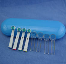 A parte superior vende 4 pcselectric escova de dentes cabeça + 4 pçs capa proteção caso + 1 pc escova de dentes estojo para kits com 2024 - compre barato