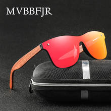 Mvbbfjr óculos de sol de bambu masculino e feminino, armação de madeira espelhada e vintage, óculos de sol clássico de madeira uv400, design de marca 2024 - compre barato