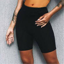 2021 Women cotton Black Cycling Shorts Casual High Waist Biker Shorts Summer Slim Knee-Length Bottoms Streetwear Thin Fitness 2024 - buy cheap