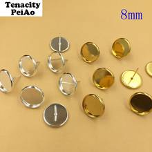 8mm 10pcs High Quality Earring Studs Base Fit 8mm Glass Cabochons Base Diy Earring Jewelry Finding (07142) 2024 - buy cheap