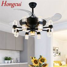 Hongchi-ventilador de teto moderno com luz e controle, luminárias led, 220v, 110v, decorativo, para casa, sala de estar, quarto, restaurante 2024 - compre barato