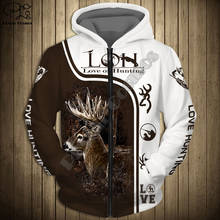 Men women Deer Hunting 3d hoodies NewFashion Sweatshirts print zipper hunter casual Pullover autumn spring jacket tracksuit coat 2024 - buy cheap