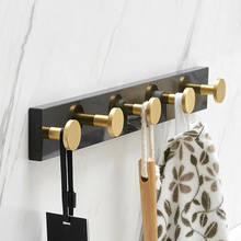 Black/White Marble Bathroom Coat Hook Wall Mounted Hanger Robe Hook Brushed Gold Rows HookBathroom Hardware 2024 - buy cheap