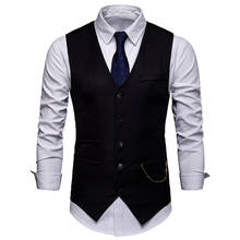 Mens Formal Business Suit Vest 2022 Spring New Slim Fit Sleeveless Male Waistcoat Wedding Classic Colete Masculino Social Blazer 2024 - buy cheap