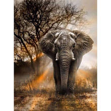 KEXINZU Full Square/Round Drill 5D DIY Diamond Painting "Sunset elephant" Embroidery Cross Stitch 5D Home Decor Gift Y66469 2024 - buy cheap