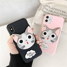 3D Makeup Mirror Cute Kiss Cat Cartoon Phone Case For Samsung Galaxy Note 20 10 9 8 5 S20 Ultra S10E Lite S9 S8 Plus S6 S7 Edge 2024 - купить недорого