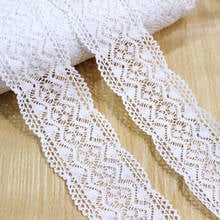 5 yards/bag Fine cotton thread woven pure cotton wave pattern white lace ribbon lace off white 5.5cm 2024 - buy cheap