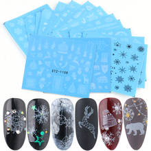 16 шт. белый черный зимний набор стикеров для ногтей снежинки лося наклейки для дизайна ногтей рождественские Слайдеры для ногтей 2020 LASTZ1098-1113-1 2024 - купить недорого