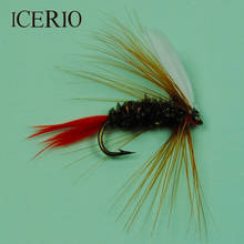 ICERIO-cola roja de ala blanca, MayFly, moscas húmedas, señuelos de pesca con mosca de trucha #10, 10 Uds. 2024 - compra barato