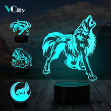 VCity 7 Colors Wolf Series 3D Visual Lamp USB LED Illusion Abstract Acrylic Night Light Man Boy's Gift Bedroom Modern Decoration 2024 - buy cheap