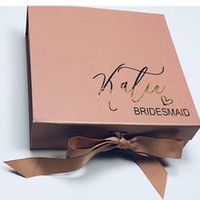 Personalised Bridesmaid proposal box Rose gold foil bridesmaid gift box,cutom thank you box wedding day present for bridal party 2024 - buy cheap