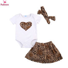 Newborn Kids Baby Girl Clothes Sets Leopard Romper+Tutu Skirt+Headband First Birthday Party Outfit Little Baby Outfits 2024 - buy cheap