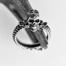 New Punk Skull Eye Silver Color Ring For Men Creative Domineering Ghost Head Ring Jewelry Fashion Nightclub Party Accessories 2024 - buy cheap