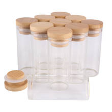 24 pieces 30ml 30*70mm Test Tubes with Bamboo Caps Glass Jars Glass Vials Wishing Bolttes Wish Bottle for Wedding Crafts Gift 2024 - buy cheap