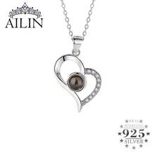 AILIN Customized Silver 925 Photo Projection Necklace for Women Heart Shape Custom Picture Pendant Necklace Lovers Gifts 2024 - buy cheap