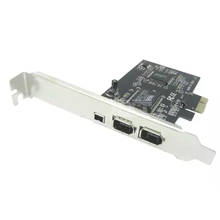 Новая PCIe с 6 контактами, плата PCI-E FIREWIRE 400 IEEE 1394 через чипсет работает с WIN7 MAC OS Pci-e до 1394 A B с кабелем, через чипсет. 2024 - купить недорого