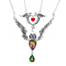 Colar pingente de coruja dragão cristal, gargantilha feminina joias colares acessórios de baile 2024 - compre barato