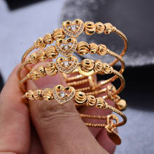 Модные женские браслеты 4 шт./лот, золотого цвета, изысканный браслет для эфиопской девушки, модные африканские арабские Рамадан, ювелирные изделия 2024 - купить недорого