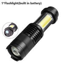 Built-in battery LED mini flashlight Q5 & Cob Zoom waterproof aluminum 4 modes Built-in battery camping work outdoor cycling LED 2024 - buy cheap