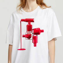 Camiseta de verão feminina, estampa de esmalte 3d, estilo harajuku, camiseta engraçada, presente para garotas e jovens, camisetas 2024 - compre barato