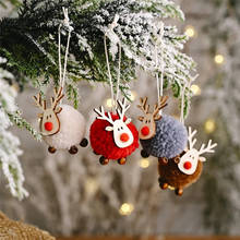 Colgante de árbol de Navidad de alce de madera de fieltro, adorno artesanal de ciervo, decoraciones navideñas para el hogar y Año Nuevo, 2022 2024 - compra barato