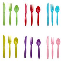 Party Disposable Tableware Plastic Knife Fork Spoon Wedding Birthday Party Decor Happy Birthday Decor Kids Girls 6 Colors 2024 - buy cheap