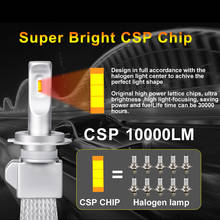 Carlitek-bombillas LED H4 Hi/Lo para coche, lámpara de luz H11 9005/HB3 9006/HB4, H1 H8 H9, Bombilla H7, 10000LM 2024 - compra barato