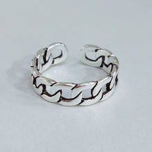 Anéis vazados de cor dourada femininos, anéis ajustáveis de tamanho em prata joias para casamento 2024 - compre barato