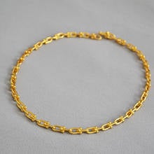 Spanish Origional Non-Mainstream Gold U-Shaped Lock Electric Plated 18K Real Gold Normcore Style Thick Chain Necklace for Women 2024 - buy cheap