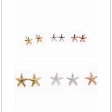 Nuevos pendientes clásicos de estrella de mar, tres colores, adecuados para hombres y mujeres, dos tamaños de pendientes de pentagrama disponibles 2024 - compra barato