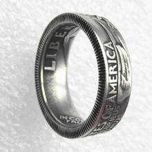 Anel banhado a prata estilo dólar eua., anel artesanal de tamanhos 6 a 11. 2024 - compre barato
