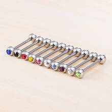 10pcs Stainless Steel Tongue Barbell Piercing Set CZ Gem Nipple Rings Stud Bar Cartilage Helix for Women Punk Body Jewelry 14G 2024 - buy cheap