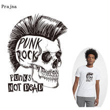 Prajna Skull Punk Not Dead Stripes Thermo Stickers On Clothes Of Heat-sensitive Patches Iron On Transfers For Clothing 2024 - buy cheap