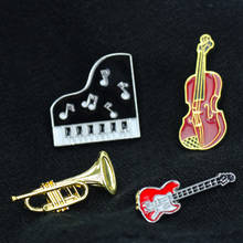Fashion Violin Enamel Pin Custom Music Instrument Piano Brooches Badges For Jacket Shirt Label Pins Jewelry Gift For Kids Friend 2024 - buy cheap