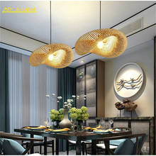 Nordic бамбука подвесной светильник светодиодный подвесные лампы освещения Ресторан отеля Подвесная лампа из ротанга Гостиная Кухня подвесные светильники 2024 - купить недорого