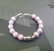 Free shipping   charming handmade the Tibet silver purple shell pearl bracelet 7.5 ~ 8 inches 2024 - buy cheap