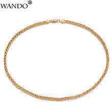 WANDO Classic Chain Gold colour Chains Necklaces For Men/Women Arab/Dubai Jewelry 4mm width 45cm Long N13 2024 - buy cheap