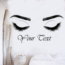 Eyelashes Wall Decal Brows  Beauty Salon Custom Eyebrows wall Sticker vinyl Make Up art mural HJ1064 2024 - buy cheap