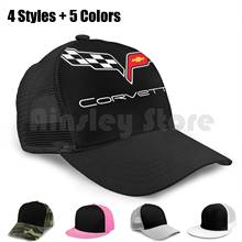 Gorra de béisbol con logotipo de Corvette, accesorio de malla, Hip Hop, ajustable, Top de vuelta, Corvette, Chevy Stingray, Vintage, músculo de coche, americano 2024 - compra barato