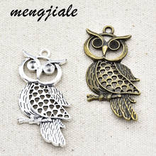 3pcs Wholesale Two Color Big Owl Charms Zinc Alloy Metal Animals Pendants For DIY Handmade Jewelry Accessories Making 50*24mm 2024 - buy cheap