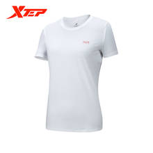 Женская летняя футболка Xtep с буквенным принтом, женский летний Повседневный Топ, женская спортивная футболка из чистого хлопка с коротким рукавом, 879228010101 2024 - купить недорого
