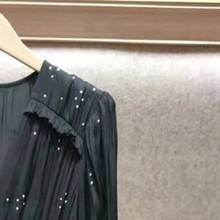 2021 Spring and Summer New V-neck Puff Sleeve Rhinestone Women Dress 2024 - buy cheap