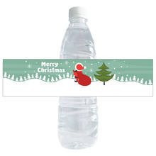 20pcs Merry Christmas Stickers Santa Claus Deer Xmas Tree Snowflake Water Bottle Stickers Ornaments Navidad 2021 New Year Decor 2024 - buy cheap