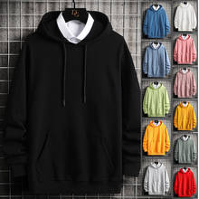 High quality Fashion Hoodie Men Hip Hop Long sleeve Solid color pullover Men Sweatshirts Casual Streetwear Harajuku Mens Hoodies 2024 - buy cheap