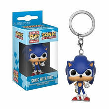 FUNKO POP Аниме игры Sonic зубная щётка с защитой от повреждений и кольцом Карманный Брелок для ключей POP Виниловая фигурка Коллекционная модель игрушки для детей, подарок на Новый год 2024 - купить недорого