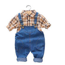 New Autumn Baby Fashion Clothes Children Boys Girl Casual Plaid Shirt Pants 2Pcs/sets Toddler Cotton Clothing Infant Tracksuits 2024 - buy cheap