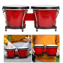 Melhores mini tambores de madeira bongo, som claro de pele de cabra de madeira, tambor essencial para 2024 - compre barato