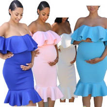 Vestidos de maternidad sin hombros para sesión de fotos, accesorios de fotografía de maternidad, ropa para mujeres embarazadas, vestidos de embarazo 2024 - compra barato
