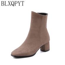 BLXQPYT-Botas de nieve cálidas para mujer, botines de tacón alto con cremallera para fiesta de boda, talla 28-52, otoño e invierno, 2019 2024 - compra barato